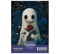 1000 Piece Jigsaws Ghost with Red Rose Puzzle for Adults Toy Wall Decor Difficult Challenge Deal As Gifts for The Whole Family 70x50cm/1000pcs