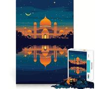 1000 Piece Jigsaws Golden Palace Reflection at Night Ideal Cut Decor Cognitive Play Gift Easy Time Play Birthday Game Gift (38x26cm)
