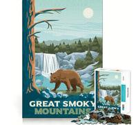 1000 Piece Jigsaws Great Smoky Mountains Art Clean Joint Game Smart Play Gift Relax Play Time Xmas Decor Gift (50x75cm)