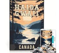 1000 Piece Jigsaws Haida Gwaii in Canada, DIY Toys, Difficult Challenge, with Fully Interlocking Randomly Shaped Pieces 38x52cm