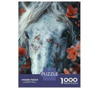 1000 Piece Jigsaws Horse Flower Puzzle for Adults Toy Wall Decor Difficult Challenge Deal As Gifts for The Whole Family 38x26cm/1000pcs