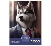 1000 Piece Jigsaws Husky Dog Suit Animal Puzzle for Adults Toy Wall Decor Difficult Challenge Deal As Gifts for The Whole Family 70x50cm/1000pcs