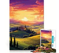 1000 Piece Jigsaws Italian Sunset Fields Clean Joint Game Smart Play Gift Relax Play Time Xmas Decor Gift (38x52cm)
