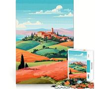 1000 Piece Jigsaws Italy Tuscany Travel Art Ideal Cut Decor Cognitive Play Gift Easy Time Play Birthday Game Gift (50x75cm)