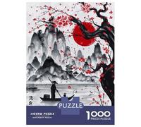 1000 Piece Jigsaws Japanese Bay Ink Wash Puzzle for Adults Toy Wall Decor Difficult Challenge Deal As Gifts for The Whole Family 38x26cm/1000pcs