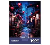 1000 Piece Jigsaws Japanese Lanterns Street Scene Puzzle for Adults Toy Wall Decor Difficult Challenge Deal As Gifts for The Whole Family 52x38cm/1000pcs