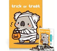 1000 Piece Jigsaws Koala Mummy Trick Or Treat Ideal Cut Decor Cognitive Play Gift Easy Time Play Birthday Game Gift (50x75cm)