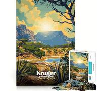 1000 Piece Jigsaws Kruger National Park South Africa Ideal Cut Decor Cognitive Play Gift Easy Time Play Birthday Game Gift (38x26cm)