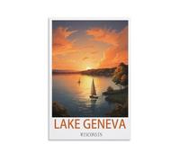 1000 Piece Jigsaws，Lake Geneva Wisconsin，Puzzle 1000 Pieces, Relaxing and Challenging Gift for Adults, Teens, Seniors 38x26cm