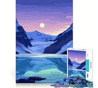 1000 Piece Jigsaws Lake Louise at Night Clean Joint Game Smart Play Gift Relax Play Time Xmas Decor Gift (38x26cm)