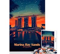 1000 Piece Jigsaws Marina Bay Sands Singapore Jigsaw Puzzles for Adults Stress Reliever Parent-child Interaction Learning Educational Toys (38x52cm)