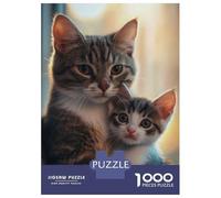 1000 Piece Jigsaws Mother Cat And Kitten Puzzle for Adults Toy Wall Decor Difficult Challenge Deal As Gifts for The Whole Family 70x50cm/1000pcs