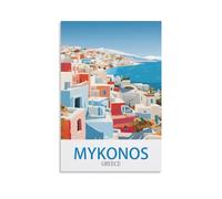 1000 Piece Jigsaws，Mykonos Greece Home Decor Birthday Party Gift Toy for Men Women Elders Seniors 50x70cm