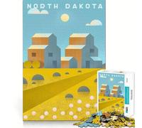 1000 Piece Jigsaws North Dakota Ideal Cut Decor Cognitive Play Gift Easy Time Play Birthday Game Gift (38x52cm)