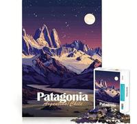 1000 Piece Jigsaws Patagonia Landscape at Night Clean Joint Game Smart Play Gift Relax Play Time Xmas Decor Gift (38x26cm)