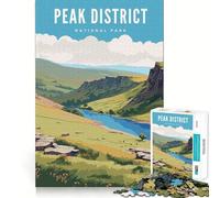 1000 Piece Jigsaws Peak District Natl Park Ideal Cut Decor Cognitive Play Gift Easy Time Play Birthday Game Gift (38x26cm)