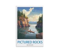 1000 Piece Jigsaws，Pictured Rocks Michigan Puzzle 1000 Pieces, Relaxing and Challenging Gift for Adults, Teens, Seniors 26x38cm