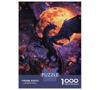1000 Piece Jigsaws Purple Dragon Full Moon Puzzle for Adults Toy Wall Decor Difficult Challenge Deal As Gifts for The Whole Family 70x50cm/1000pcs