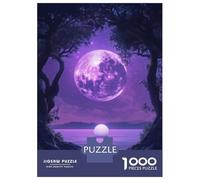 1000 Piece Jigsaws Purple Moon Tree And Ocean Puzzle for Adults Toy Wall Decor Difficult Challenge Deal As Gifts for The Whole Family 38x26cm/1000pcs