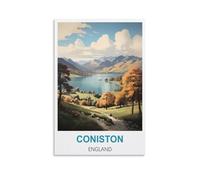 1000 Piece Jigsaws Puzzles for Adults，Coniston England Posters Classic Brain Challenge Jigsaw Puzzle, Difficult Challenging Game 52x38cm