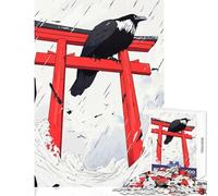 1000 Piece Jigsaws Raven at Torii Gate Puzzle For Teenagers Enhance Memory Parent-child Interaction Unique Gifts for Birthday And Christmas (50x75cm)
