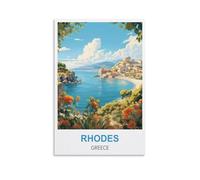 1000 Piece Jigsaws，Rhodes Greece Jigsaw Puzzles 1000 Pieces for Adults Painting Puzzle 1000 Pieces DIY Challenging Puzzles for Adults 70x50cm