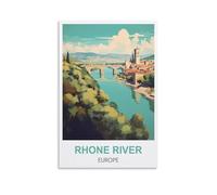 1000 Piece Jigsaws,Rhone River Europe Posters Jigsaw Puzzles 1000 Pieces for Adults Painting Puzzle 1000 Pieces DIY Challenging Puzzles for Adults 52x38CM