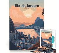 1000 Piece Jigsaws Rio De Janeiro Cityscape Ideal Cut Decor Cognitive Play Gift Easy Time Play Birthday Game Gift (38x26cm)