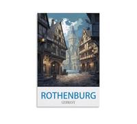 1000 Piece Jigsaws，Rothenburg Germany Puzzle 1000 Pieces, Relaxing and Challenging Gift for Adults, Teens, Seniors 26x38cm