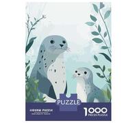 1000 Piece Jigsaws Seals in A Blue World Puzzle for Adults Toy Wall Decor Difficult Challenge Deal As Gifts for The Whole Family 70x50cm/1000pcs