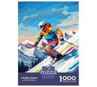 1000 Piece Jigsaws Ski Snow Mountains Puzzle for Adults Toy Wall Decor Difficult Challenge Deal As Gifts for The Whole Family 38x26cm/1000pcs