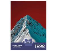 1000 Piece Jigsaws Snowy Mountain Peak with Red Sky Puzzle for Adults Toy Wall Decor Difficult Challenge Deal As Gifts for The Whole Family 52x38cm/1000pcs
