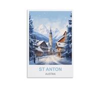 1000 Piece Jigsaws，St Anton Austria Posters Jigsaw Puzzles 1000 Pieces for Adults Painting Puzzle 1000 Pieces DIY Challenging Puzzles for Adults 70x50cm