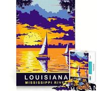 1000 Piece Jigsaws Sunset Over Louisiana Smooth Edge Play Focus Fun Game Cozy Time Play Birthday Game Gift(38x26cm)
