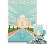 1000 Piece Jigsaws Taj Mahal India Poster Smooth Edge Play Focus Fun Game Cozy Time Play Birthday Game Gift(38x26cm)