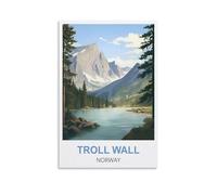 1000 Piece Jigsaws，Troll Wall Norway Challenging Difficult Puzzle Educational Game JigsawPuzzles Gifts for Adults 52x38cm