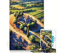 1000 Piece Jigsaws Tuscan Villa Landscape Smooth Edge Play Focus Fun Game Cozy Time Play Birthday Game Gift (38x52cm)