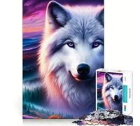 1000 Piece Jigsaws Twilight Spirit Wolf Smooth Edge Play Focus Fun Game Cozy Time Play Birthday Game Gift (50x75cm)