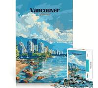 1000 Piece Jigsaws Vancouver Canada Cityscape Art Smooth Edge Play Focus Fun Game Cozy Time Play Birthday Game Gift (50x75cm)