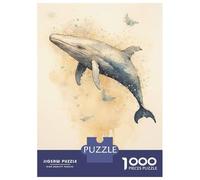 1000 Piece Jigsaws Watercolor Whale Big Fish Puzzle for Adults Toy Wall Decor Difficult Challenge Deal As Gifts for The Whole Family 38x26cm/1000pcs