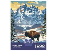1000 Piece Jigsaws Yellowstone National Park in Winter Puzzle for Adults Toy Wall Decor Difficult Challenge Deal As Gifts for The Whole Family 38x26cm/1000pcs
