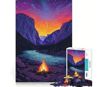 1000 Piece Jigsaws Yosemite Retro Pixel Art Smooth Edge Play Focus Fun Game Cozy Time Play Birthday Game Gift (38x52cm)
