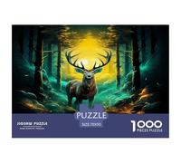 1000 Piece Jungle Moose Game Puzzle Great Gift for Adults Challenging Games Home DecoRation Animals Jigsaw Puzzle for Women Men Adult 70x50cm/1000pcs