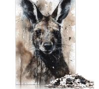 1000 Piece 'Kangaroo Australian Icon Square Puzzles for Adults & Wooden Puzzles Educational Game 1000pcs (75x50cm)