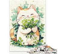 1000 Piece Kawaii Happy Catnip Cat Jigsaw Puzzles for Adult Teenagers Puzzle Adult Jigsaw Puzzle for Adults 1000pcs (75x50cm)