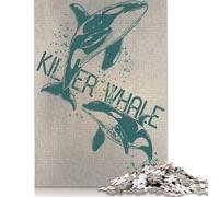 1000 Piece Killer Whale Orca Creative Square Jigsaw Puzzles for Adults & Paper Puzzles Stress Relief Puzzle Games And Unique 38x26cm/1000pcs