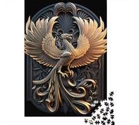 1000 Piece King Phoenix Art Deco Square Puzzles for Adults, Wooden Puzzles Toy Wall Decor 1000pcs (75x50cm)