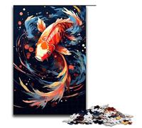 1000 Piece Koi Fish Is Surrounded by Splatters in The Style Puzzles Gifts Jigsaw for Adults Christmas Wishlist with Santa Claus for Teenager Age 14 Up 75x50cm