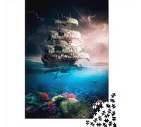 1000 Piece Kraken Attacks Pirate Ship Jigsaw Puzzles for Adults Paper Puzzle Jigsaws for Adults 1000pcs (38x26cm)