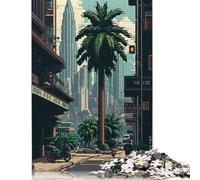 1000 Piece Kuala Lumpur Pixel Art Jigsaw Puzzles for Adults Teenagers Wood Puzzle Jigsaws for Adults Secret Santa Gifts 1000pcs (75x50cm)